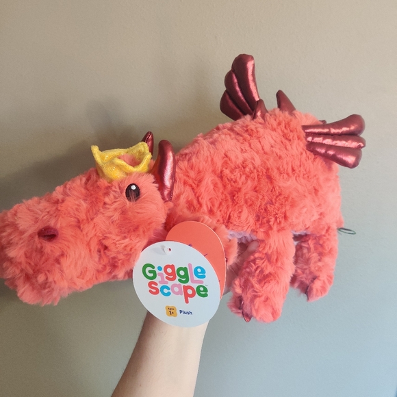 Gigglescape Red Dragon Plush NWT Super Soft Fuzzy New Stuffed Animal Valentine's - Picture 4 of 14
